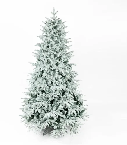 Vista 6 de Árbol de Navidad nevado flocado, árbol artificial blanco de 7 pies con 1100 ramas de PVC ecológicas, ideal para decorar el hogar, oficina, tiendas