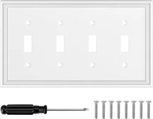 Vista 11 de Cubiertas blancas para enchufes de pared, placa decorativa moderna para interruptor de luz, cubierta de enchufe, placas de interruptor, cubierta