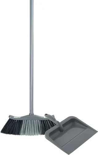 Vista 20 de Superio Escoba gris, escoba resistente para interiores y exteriores con mango de 48 pulgadas, limpieza de suelos multisuperficie para el hogar Gris