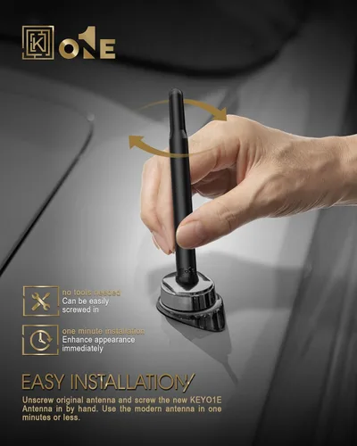 Vista 4 de KEYO1E - Antena corta compatible con Chevy Silverado 2500 3500 de 1999-2006 / Bobina de cobre interna para recepción optimizada de FM AM / Reemplazo