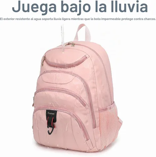 Vista 5 de Mochila para laptop Boavan para hombres (Negro, 15.6), Rosa(Amour Pink), Elegante