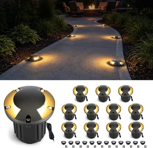 Vista 9 de Gardenreet - Luz de pozo en tierra - Latón 12V IP65 Iluminación de paisaje al aire libre, luz de torreta de bajo voltaje LED en grado, bronce