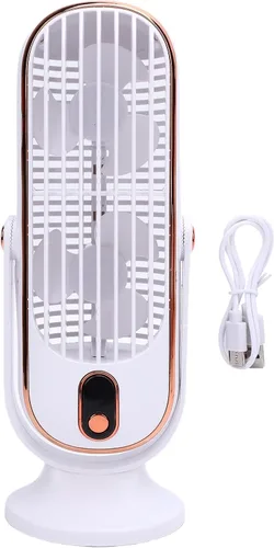 Vista 10 de Gonetre Ventilador de escritorio, ventilador de torre USB, enfriador de aire portátil, ventilador vertical, 5 velocidades, motor sin escobillas