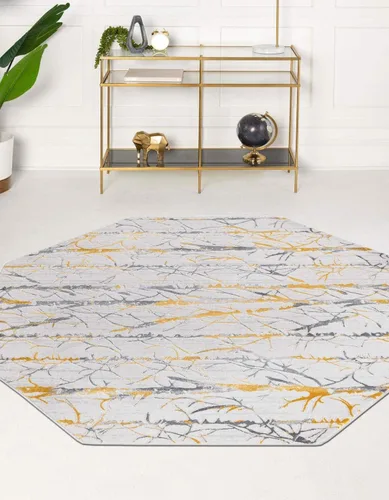 Vista 16 de Unique Loom Finsbury Collection - Alfombra rectangular de 2 x 3 pies, color amarillo y gris/ marfil