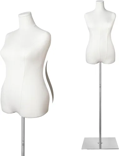Vista 13 de maniquí femenino con forma de torso de talla grande para mujer, formas de vestido para costura, maniquí de cuerpo con alta estabilidad, soporte