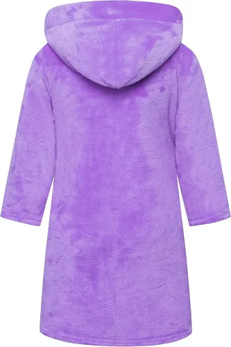Vista 2 de Batas con Capucha de Forro Polar para Niñas, Bata de Baño Suave Premium Mullida para Niños para Regalos, 2-12 Años Lavanda