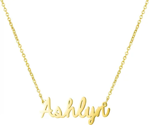 Vista 18 de Yiyang Collar con dije y nombre personalizable, de acero inoxidable, chapado en oro de 18 quilates, joyería para niñas, regalo de cumpleaños
