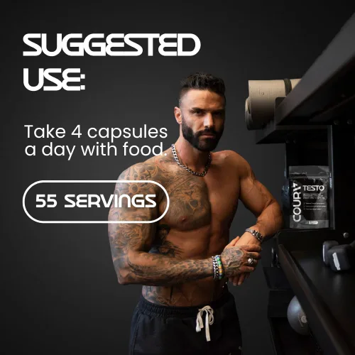 Vista 4 de COURA Testo Booster y multivitamínico para hombres, 220 cápsulas (55 porciones), con shilajit, zinc, magnesio, L-arginina y citrulina, soporte
