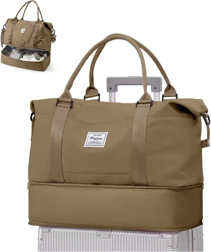 Vista 21 de VECAVE Bolsa de viaje para mujer, bolsa deportiva para gimnasio, E20-Púrpura profundo, Grande, Bolsa de viaje
