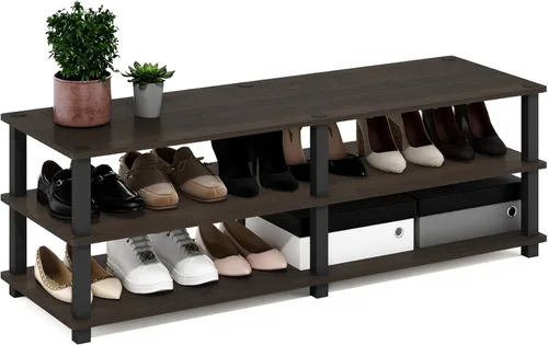 Vista 15 de Furinno Turn-N-Tube - Zapatero estrecho de 3 niveles, zapatero con organizador curvado independiente, 11.7 x 23.6 x 21.9 pulgadas, para entrada