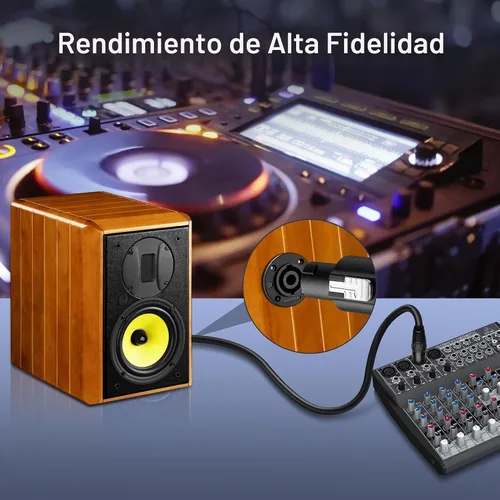 Vista 5 de SinLoon Cable Speakon a XLR de 3 pines 22AWG macho a hembra cable de extensión de audio con bloqueo giratorio para amplificador Pro DJ PA Stage