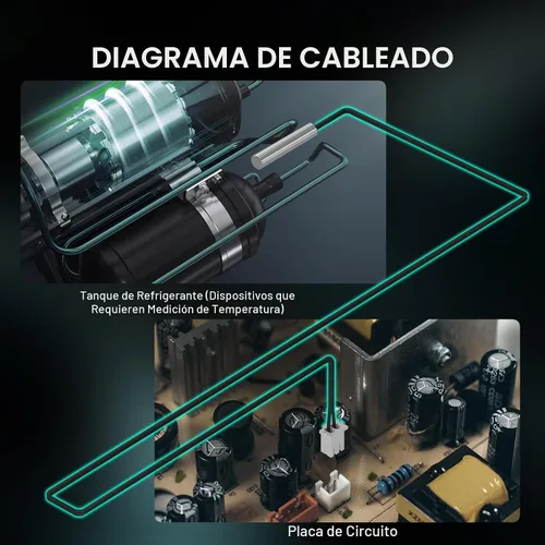 Vista 4 de DROK 3 piezas de sonda de sensor de temperatura de 10K, sonda de temperatura impermeable de 1 metro, sonda de temperatura de acero inoxidable 3950