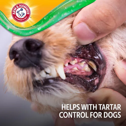 Vista 7 de Arm & Hammer Complete Care Gel oral sin escobillas para perros, sabor a mantequilla de maní, pasta de dientes para perros sin cepillo, bicarbonato