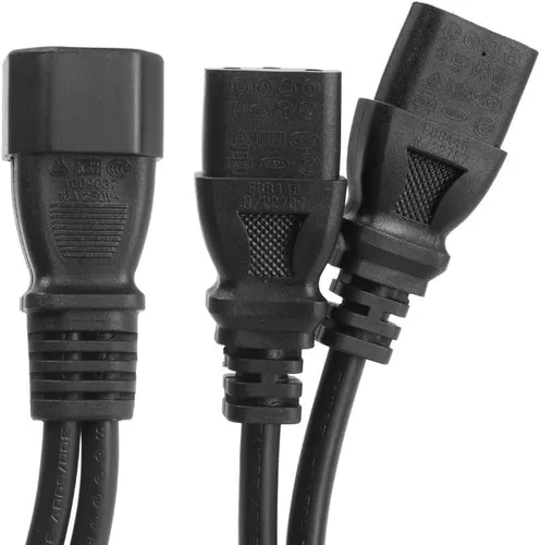 Vista 5 de Paquete de 2 cables de cable adaptador de corriente C14 a 2 x C13 para servidor UPS