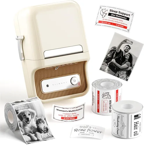 Vista 13 de NIIMBOT Label Maker, B21 Pro 300DPI Impresora de pegatinas HD para fotos Blanco