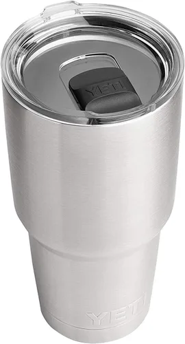 Vista 37 de YETI Rambler - Vaso de 30 oz, acero inoxidable, aislado al vacío con tapa MagSlider, color carmesí Amarillo