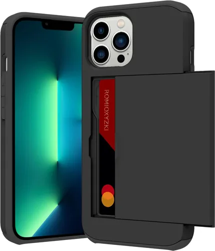 Vista 102 de ZIYE Compatible con iPhone 12 Pro Max Funda tipo cartera con tarjetero, Funda de dos capas antiarañazos con bolsillo oculto, Funda protectora a Verde