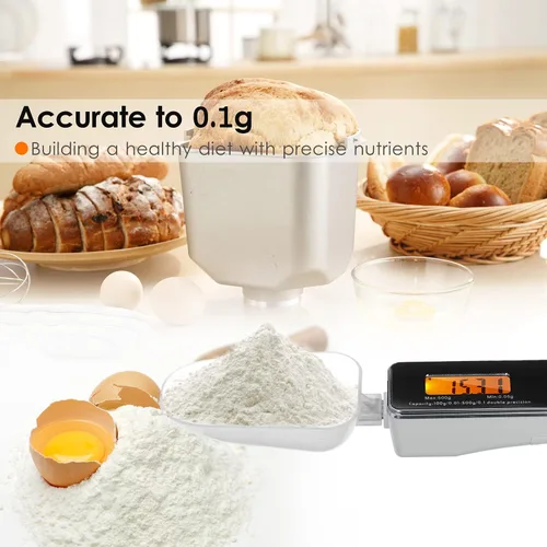 Vista 3 de Báscula de cuchara, escala digital de cuchara medidora electrónica, báscula de cuchara de cocina para el hogar, báscula de alimentos con función