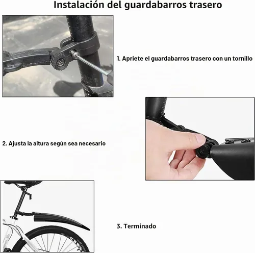Vista 4 de TuTuYa Juego de guardabarros de bicicleta, para las bicicletas más