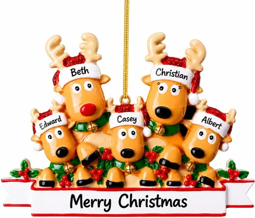 Vista 8 de Bemaystar 2025 Adornos Personalizados de Primer Navidad del Bebé - Adornos de Navidad de Resina Hechos a Mano con Nombre y Año - Adornos de Navidad