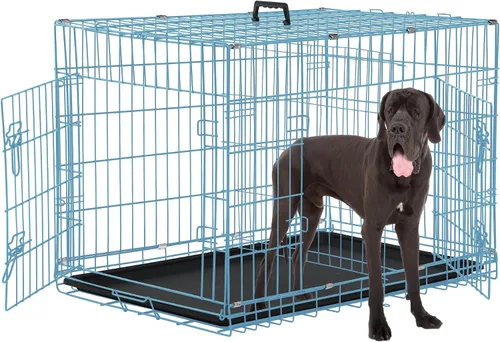 Vista 6 de Jaulas de 24 pulgadas para perros pequeños, 20 libras, jaula plegable para mascotas con bandeja de panel divisor, jaula de doble puerta para Negro