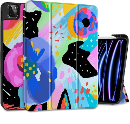 Vista 16 de MEEgoodo para iPad Pro M2 12.9 Funda 6ª/5ª/4ª/3ª Generación 2022 2021 2020 2018 con Soporte para Lápiz, Funda para Tablet con Parte Trasera de TPU