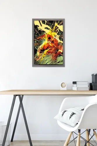 Vista 6 de Trends International DC Comics - Póster de pared de The Flash - Spears, 14.725 x 22.375 pulgadas, versión enmarcada de madera de granero