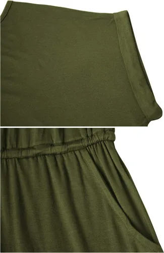 Vista 3 de Mokayee Mono corto de verano para mujer, con lazo frontal, con bolsillos
