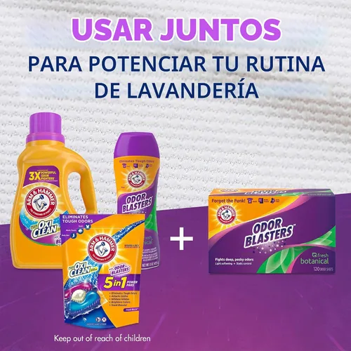 Vista 6 de Arm & Hammer - Hojas antiolor de gran frescor, 80 unidades Hojas de secadora de lavandería, control estático, control de olores