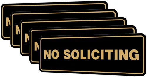 Vista 59 de Estándar No Soliciting Door/Wall Sign - Negro - Pequeño