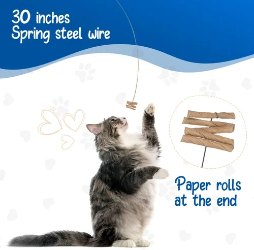 Vista 4 de Cat Dancer Juguete interactivo para gatos, diversión y fitness para tu amigo peludo, rollo de papel atractivo unido con alambre de acero flexible