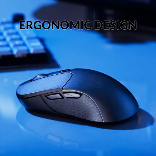 Vista 9 de Keychron M3 - Ratón inalámbrico, sensor PAW3395 con botón macro programable de 26,000 DPI, soporta 2.4 GHz/Bluetooth 5.1, diseño ergonómico