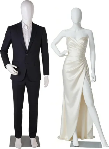 Vista 18 de Kinsuite 2 piezas de maniquí de cuerpo completo para mujer, soporte extraíble ajustable, forma de maniquí femenino, exhibición realista con base