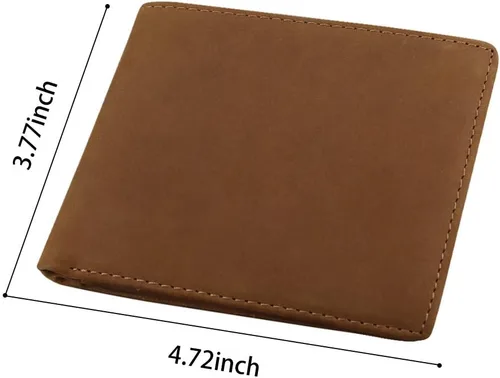 Vista 6 de Kenon Cartera de cuero personalizada para hombres, con bloqueo RFID grabada, billetera elegante para marido, hijo, papá, cumpleaños, San Valentín