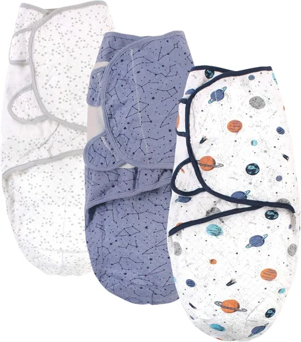 Vista 11 de Hudson Baby Envoltura de algodón acolchada unisex para bebé, 3 unidades, bosque de niños, 0-3 meses