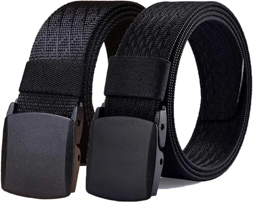 Vista 12 de WYuZe Cinturón de nailon para hombre sin metal sin níquel, cinturón táctico militar para senderismo