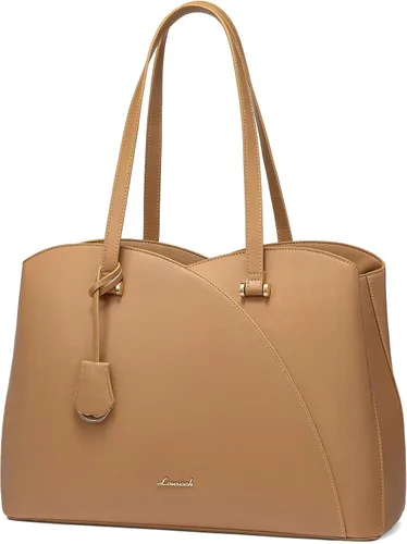 Vista 21 de LOVEVOOK Bolso de mano para laptop para mujeres, bolsos de trabajo, bolso para laptop para maestros, bolso de computadora de cuero, carteras Negro