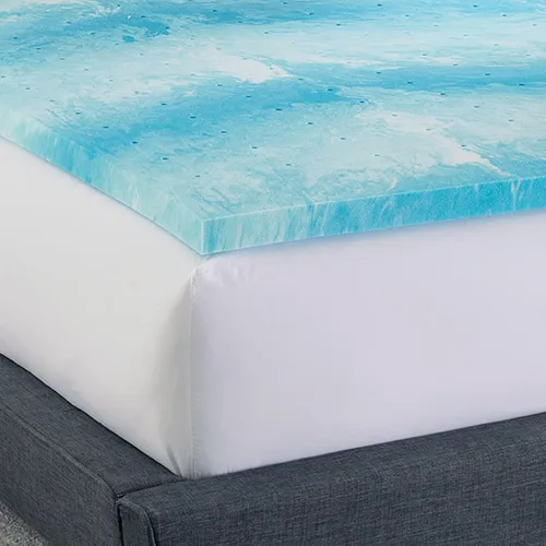 Vista 8 de Cubrecolchón de espuma viscoelástica de 3 pulgadas, espuma viscoelástica de gel refrescante, diseño ventilado, espuma certificada CertiPUR-US