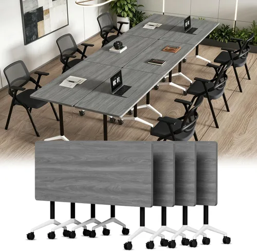 Vista 23 de 4 Pack Folding Conference Tables,47.2" Mobile Training Tables Morandi