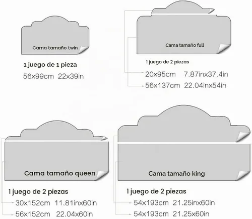 Vista 5 de Alwayspon Calcomanía de tamaño King para cabecero, mural de pared de vinilo extraíble autoadhesivo para dormitorio, papel de pared para despegar