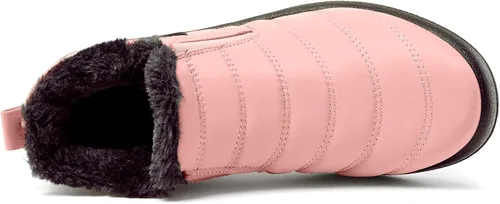 Vista 3 de Botas de nieve de invierno con forro de piel cálida para mujer, impermeables, botines al aire libre, zapatos cómodos para mujer