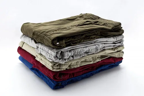 Vista 2 de Leward Pantalones cortos cargo de sarga de algodón para hombre, ligeros para exteriores