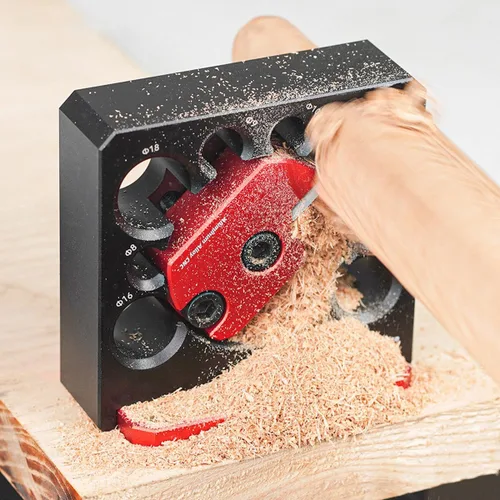 Vista 7 de Kit de plantillas para hacer clavijas, 8 piezas, métrica ajustable de 0.39 a 0.78 pulgadas, aleación de aluminio, taladro eléctrico de fresado