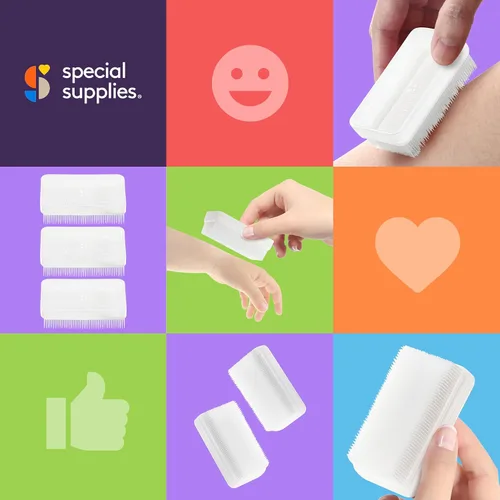 Vista 8 de Special Supplies Cepillo de terapia sensorial para cepillado ocupacional y sensorial, herramientas estimulantes y calmantes para niños y adultos