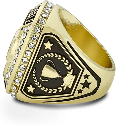 Vista 3 de Express Medals 1 a 12 paquetes de anillos de campeón de béisbol de color dorado, premio de trofeo, torneo ganador del anillo de campeonato