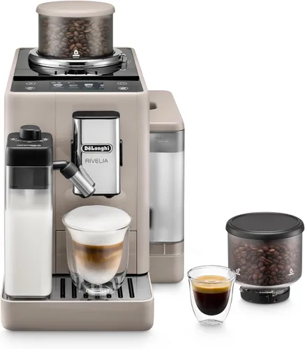 Vista 15 de De'Longhi Rivelia - Máquina automática de café expreso con molinillo y espumador de leche, cafetera todo en uno, café con leche caliente y helado