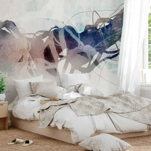Vista 5 de artgeist Mural abstracto de 77 x 55 pulgadas, papel tapiz autoadhesivo removible de gran tamaño para decoración de pared, diseño de líneas murales