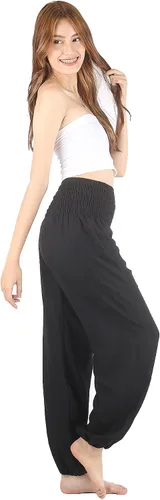 Vista 7 de Boho Pants Pantalones harén fluidos de 2 bolsillos para mujer, para yoga, viajes, ropa hippie