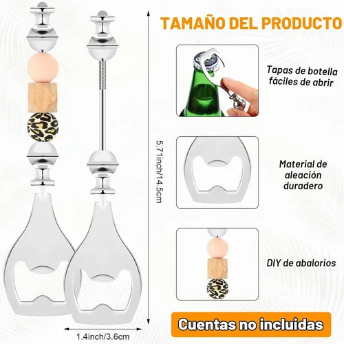 Vista 2 de FoldTier - Abridor de botellas reutilizable plateado, 6