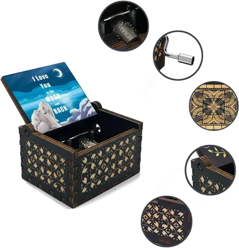 Vista 5 de Muzero Birthday Gift for Mom Dad, I Love You to the Moon and Back Music Box Gift for Daughter Son, Birthday Anniversary for Grandma Granddaughter